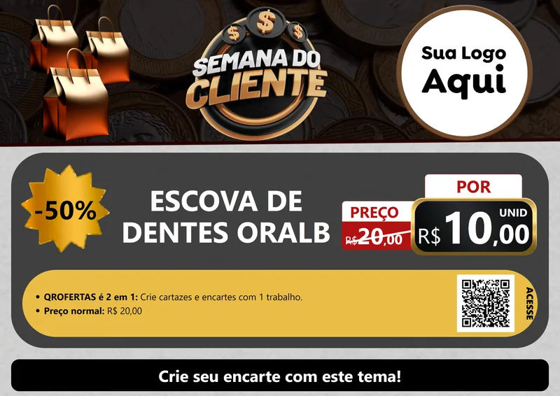 Modelo de Cartaz para Cartaz A4 Horizontal com o tema Semana do Cliente para Higiene Pessoal