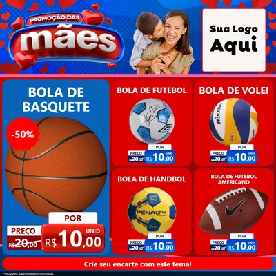 Modelo de Rede Social para Feed Facebook com o tema Promoção das Mães para Artigos Esportivos