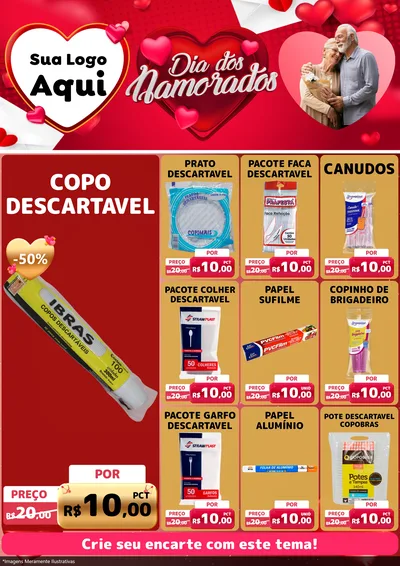 Modelo de Encarte para Encarte A4 Vertical com o tema Dia Dos Namorados para Embalagens
