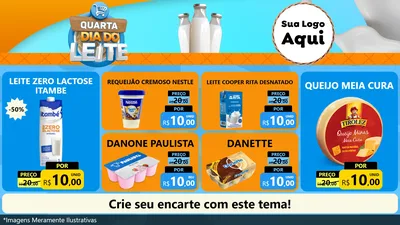 Modelo de TV para TV Horizontal com o tema Quarta Dia do Leite para Frios e Laticínios