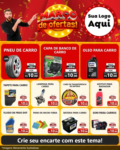 Modelo de Rede Social para Feed Instagram com o tema Março de Ofertas! para Auto peças