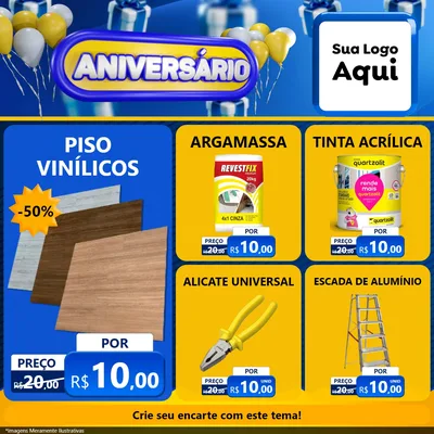 Modelo de Rede Social para Feed Facebook com o tema Aniversário para Material para Construção