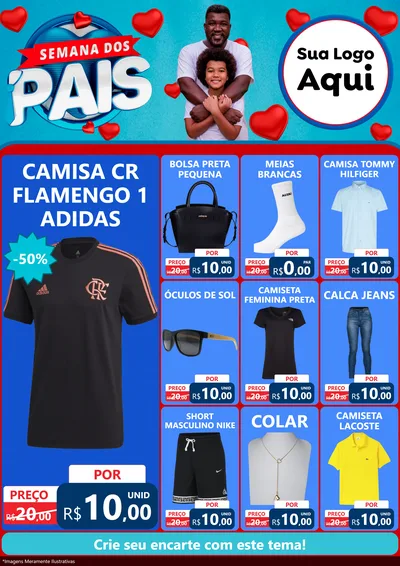 Modelo de Encarte para Encarte A4 Vertical com o tema Semana Dos Pais para Roupas e acessórios