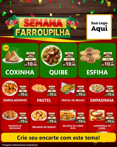 Modelo de Rede Social para Feed Instagram com o tema Semana Farroupilha para Salgadaria