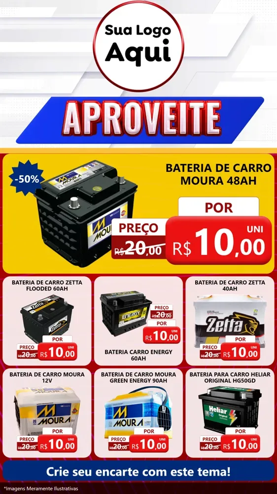 Modelo de Rede Social para Stories com o tema Aproveite para Baterias Elétricas