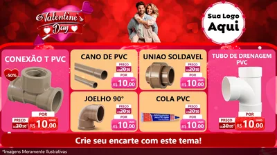 Modelo de TV para TV Horizontal com o tema Valentine's Day para Tubos e conexões