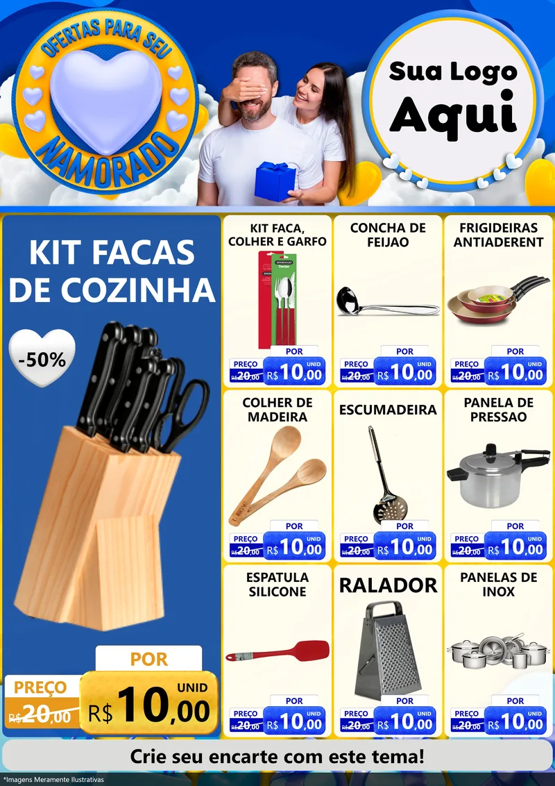Modelo de Encarte para Encarte A4 Vertical com o tema Ofertas Para Seu Namorado para Utilidades Domésticas
