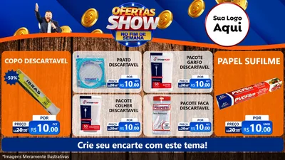 Modelo de TV para TV Horizontal com o tema Ofertas Show No Fim De Semana para Embalagens