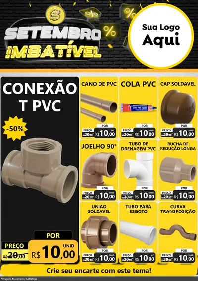 Modelo de Encarte para Encarte A4 Vertical com o tema Setembro Imbatível para Tubos e conexões