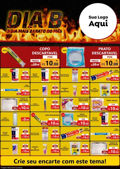 Modelo de Encarte para Encarte A4 Vertical com o tema Dia B para Embalagens