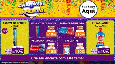 Modelo de TV para TV Horizontal com o tema Carnaval de Ofertas para Higiene Pessoal