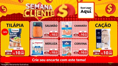 Modelo de TV para TV Horizontal com o tema Semana do Cliente para Peixaria