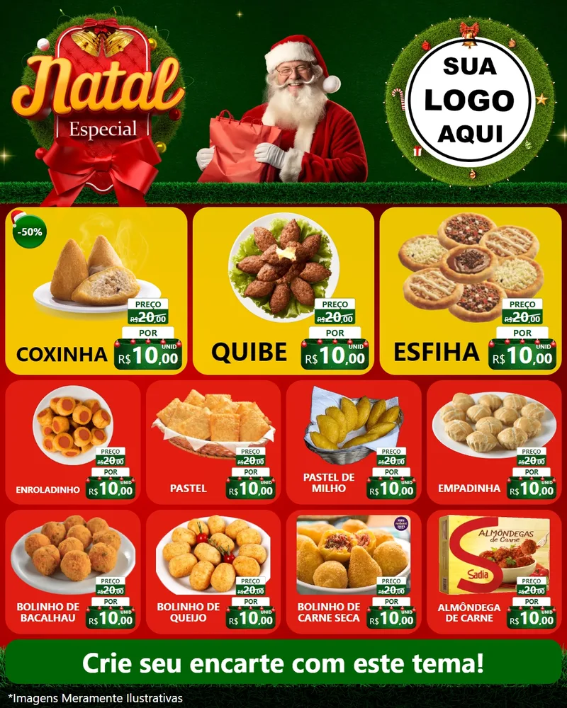 Modelo de Rede Social para Feed Instagram com o tema Natal Especial para Salgadaria