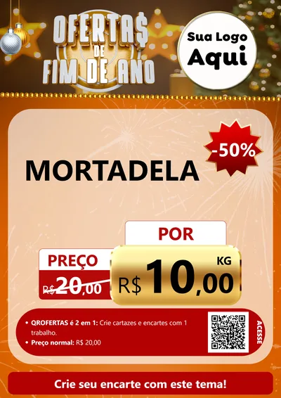 Modelo de Cartaz para Cartaz A4 Vertical com o tema Ofertas de Fim de Ano para Frios e Laticínios