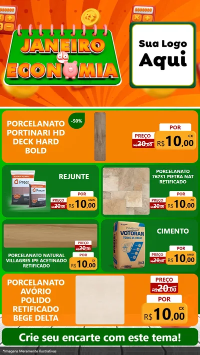 Modelo de TV para TV Vertical com o tema Janeiro da Economia para Pisos e revestimentos