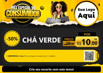 Modelo de Cartaz para Cartaz A4 Horizontal com o tema Mês Especial do Consumidor para Produtos Naturais