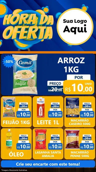 Modelo de Rede Social para Stories com o tema Hora da Oferta para Supermercado