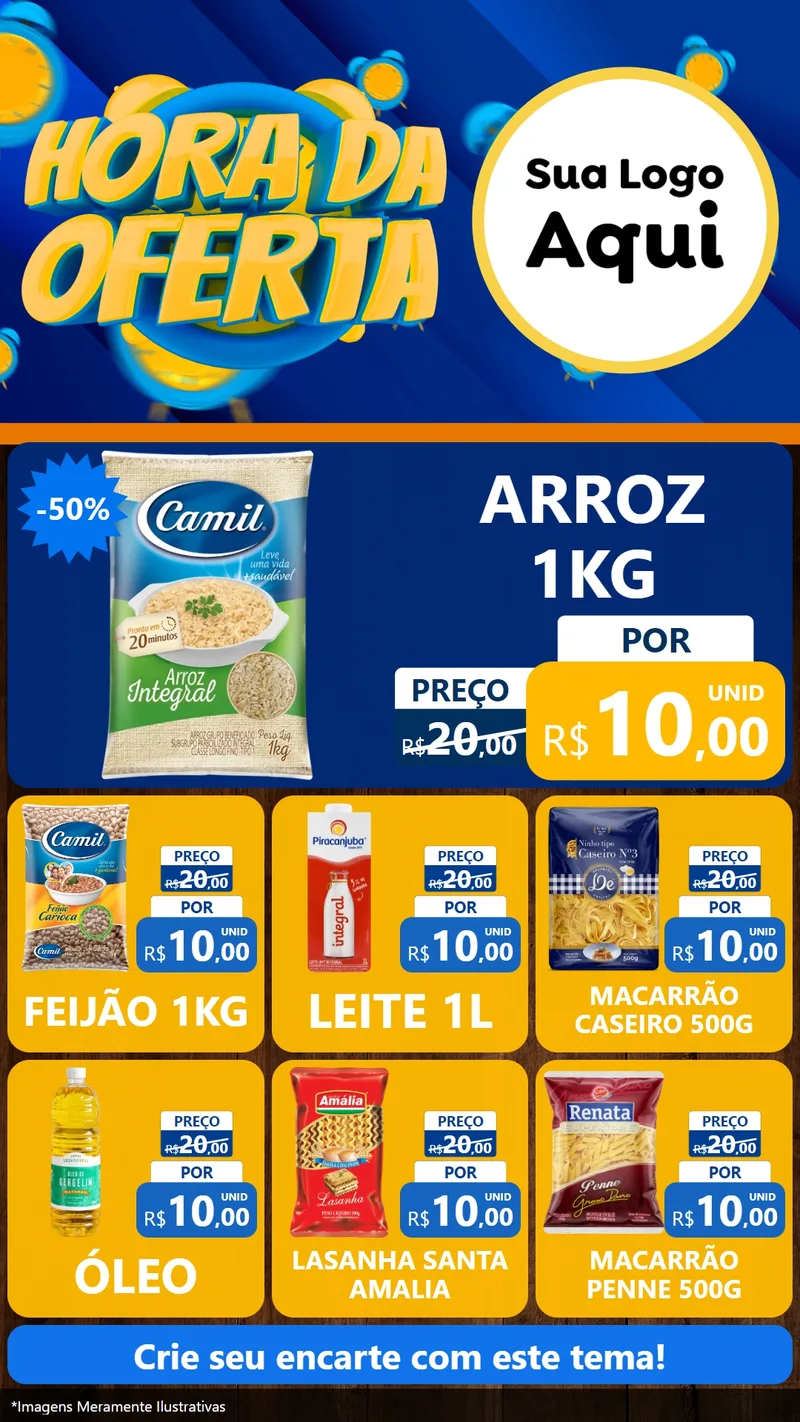 Modelo de Rede Social para Stories com o tema Hora da Oferta para Supermercado