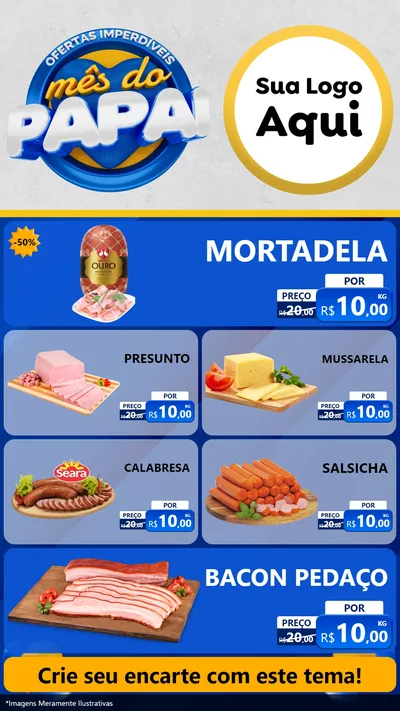 Modelo de TV para TV Vertical com o tema Ofertas Imperdíveis Mês Do Papai para Frios e Laticínios