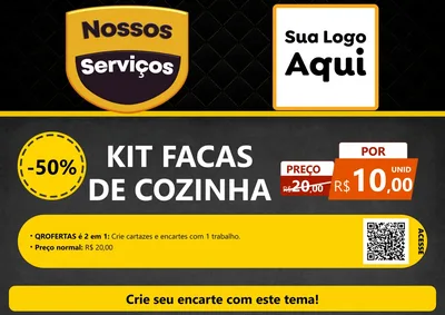 Modelo de Cartaz para Cartaz A4 Horizontal com o tema Nossos Serviços para Utilidades Domésticas
