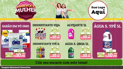 Modelo de TV para TV Horizontal com o tema Para Você Mulher para Produtos de Limpeza