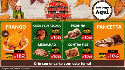 Modelo de TV para TV Horizontal com o tema Mega Saldão de Outono para Assados