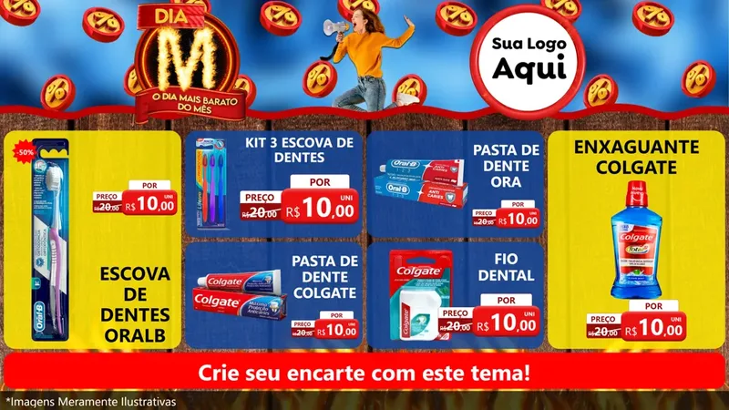 Modelo de TV para TV Horizontal com o tema Dia M - O Dia Mais Barato Do Mês para Higiene Pessoal