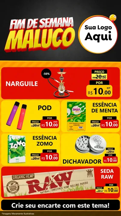 Modelo de TV para TV Vertical com o tema Final de Semana Maluco para Tabacaria