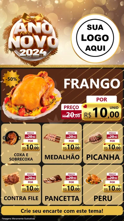 Modelo de Rede Social para Stories com o tema Feliz Ano Novo 2027 para Assados