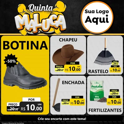 Modelo de Rede Social para Feed Facebook com o tema Quinta Maluca para Agropecuária