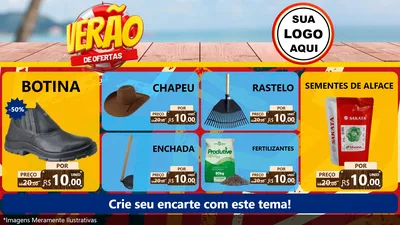 Modelo de TV para TV Horizontal com o tema Verão de Ofertas para Agropecuária