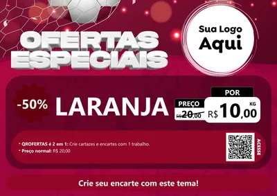 Modelo de Cartaz para Cartaz A4 Horizontal com o tema Ofertas Especiais - Futebol para Hortifrúti