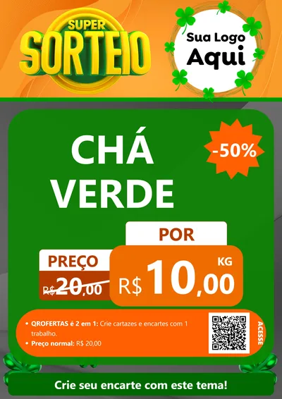 Modelo de Cartaz para Cartaz A4 Vertical com o tema Super Sorteio para Produtos Naturais