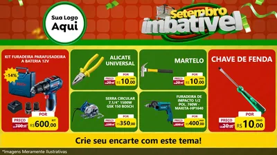 Modelo de TV para TV Horizontal com o tema Setembro Imbatível para Maquinas e Ferramentas