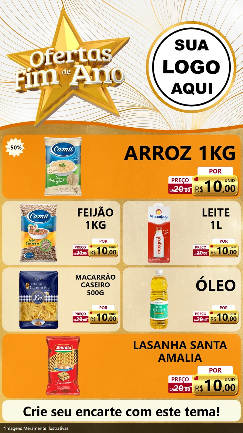Modelo de TV para TV Vertical com o tema Ofertas Fim de Ano para Supermercado