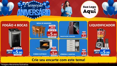 Modelo de TV para TV Horizontal com o tema Promoção de Aniversário para Móveis e Eletro