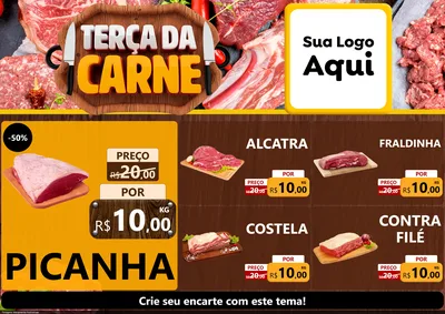 Modelo de Encarte para Encarte A4 Horizontal com o tema Terça da Carne para Açougue