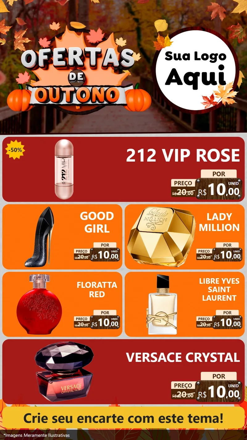 Modelo de TV para TV Vertical com o tema Ofertas de Outono para Perfumes