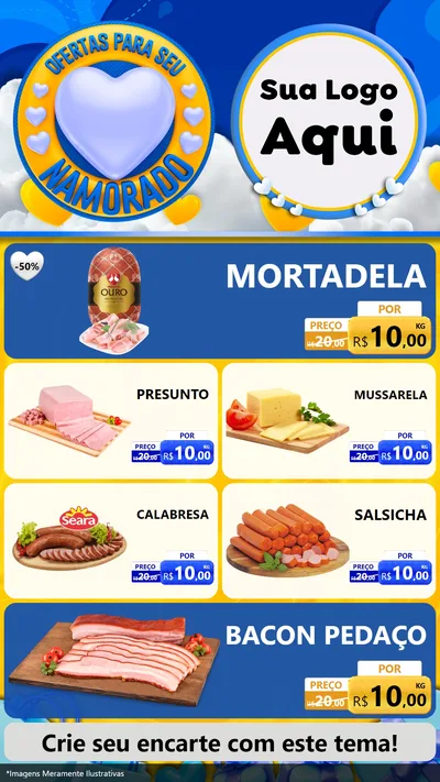 Modelo de TV para TV Vertical com o tema Ofertas Para Seu Namorado para Frios e Laticínios