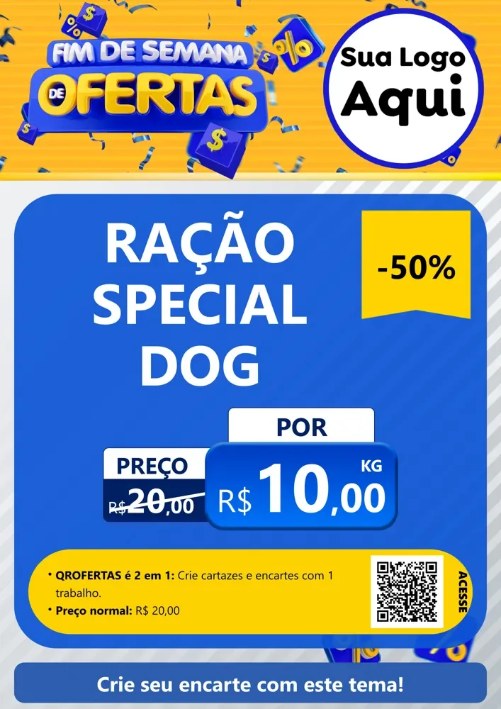Modelo de Cartaz para Cartaz A4 Vertical com o tema Fim de Semana de Ofertas para Pet Shop