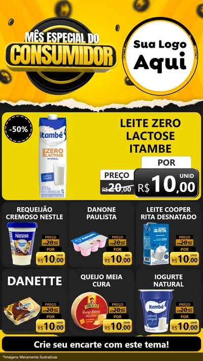 Modelo de Rede Social para Stories com o tema Mês Especial do Consumidor para Frios e Laticínios
