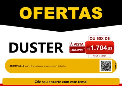 Modelo de Cartaz para Cartaz A4 Horizontal com o tema Ofertas Preto e Vermelho Cartaz para Concessionaria de Carros