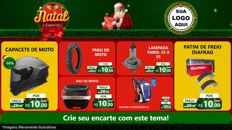Modelo de TV para TV Horizontal com o tema Natal Especial para Moto peças