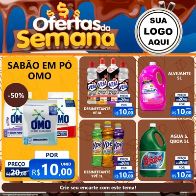 Modelo de Rede Social para Feed Facebook com o tema Ofertas da Semana - Páscoa para Produtos de Limpeza
