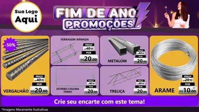 Modelo de TV para TV Horizontal com o tema Fim de Ano Promoções para Ferragens