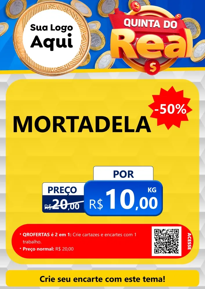 Modelo de Cartaz para Cartaz A4 Vertical com o tema Quinta do Real para Frios e Laticínios
