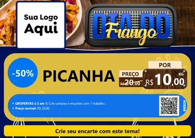 Modelo de Cartaz para Cartaz A4 Horizontal com o tema Dia do Frango para Açougue