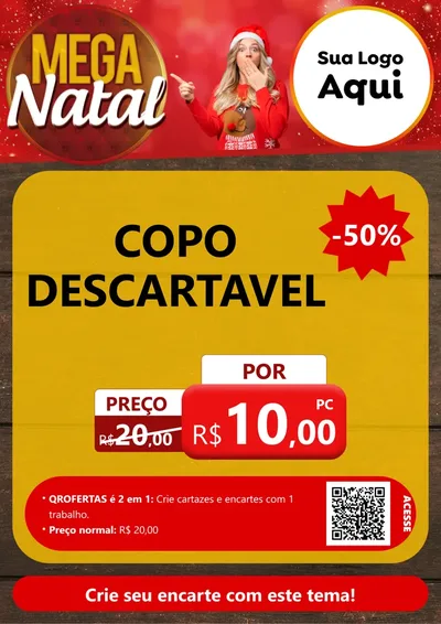Modelo de Cartaz para Cartaz A4 Vertical com o tema Mega Natal para Embalagens