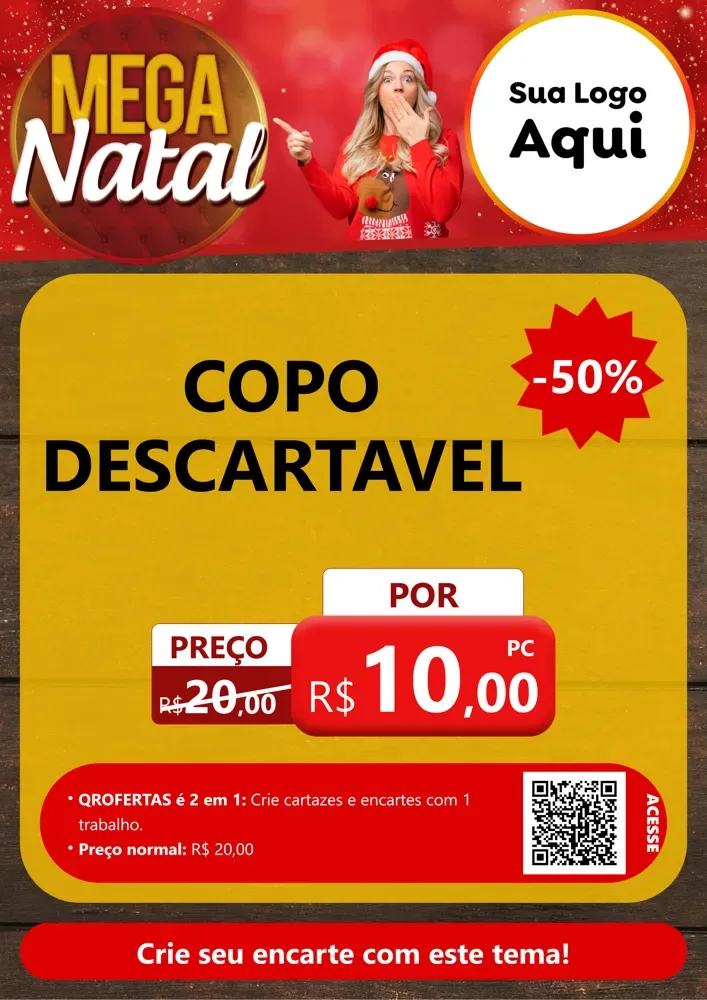 Modelo de Cartaz para Cartaz A4 Vertical com o tema Mega Natal para Embalagens