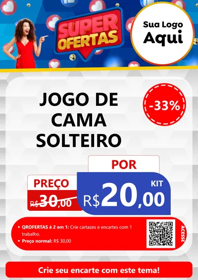 Modelo de Cartaz para Cartaz A4 Vertical com o tema Super Ofertas para Cama, Mesa e Banho